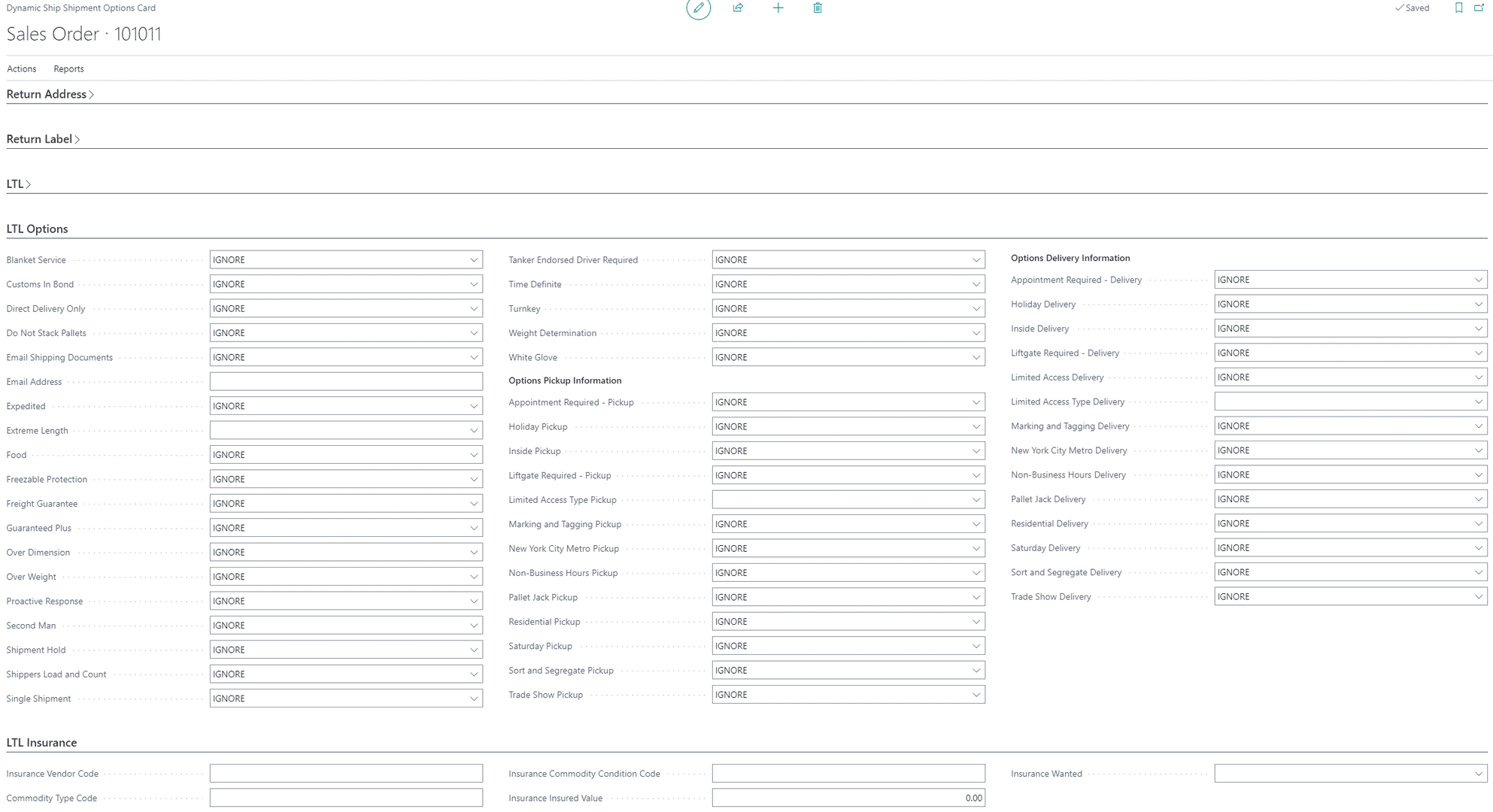 Managing LTL load in Business Central